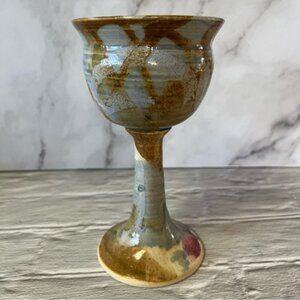 Signed Bailey Brown Pottery Wine Glass Chalice